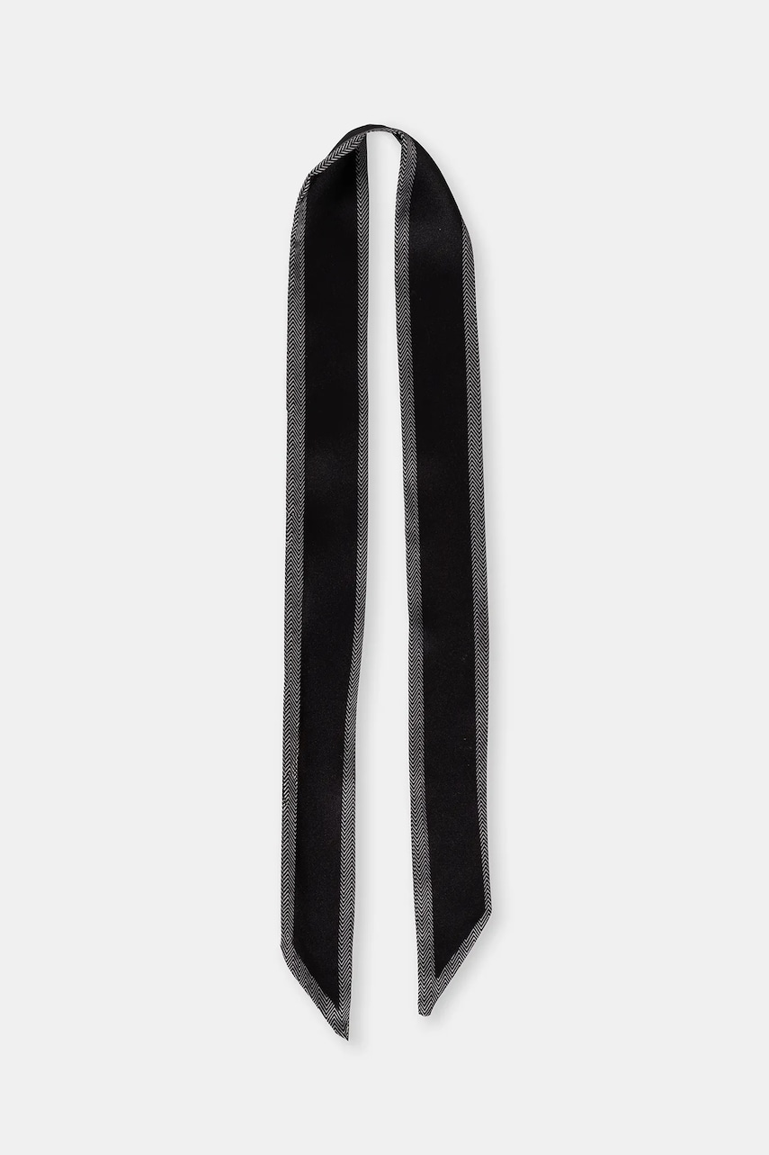 Answear Lab o esarfa cu matase culoarea negru, modelator