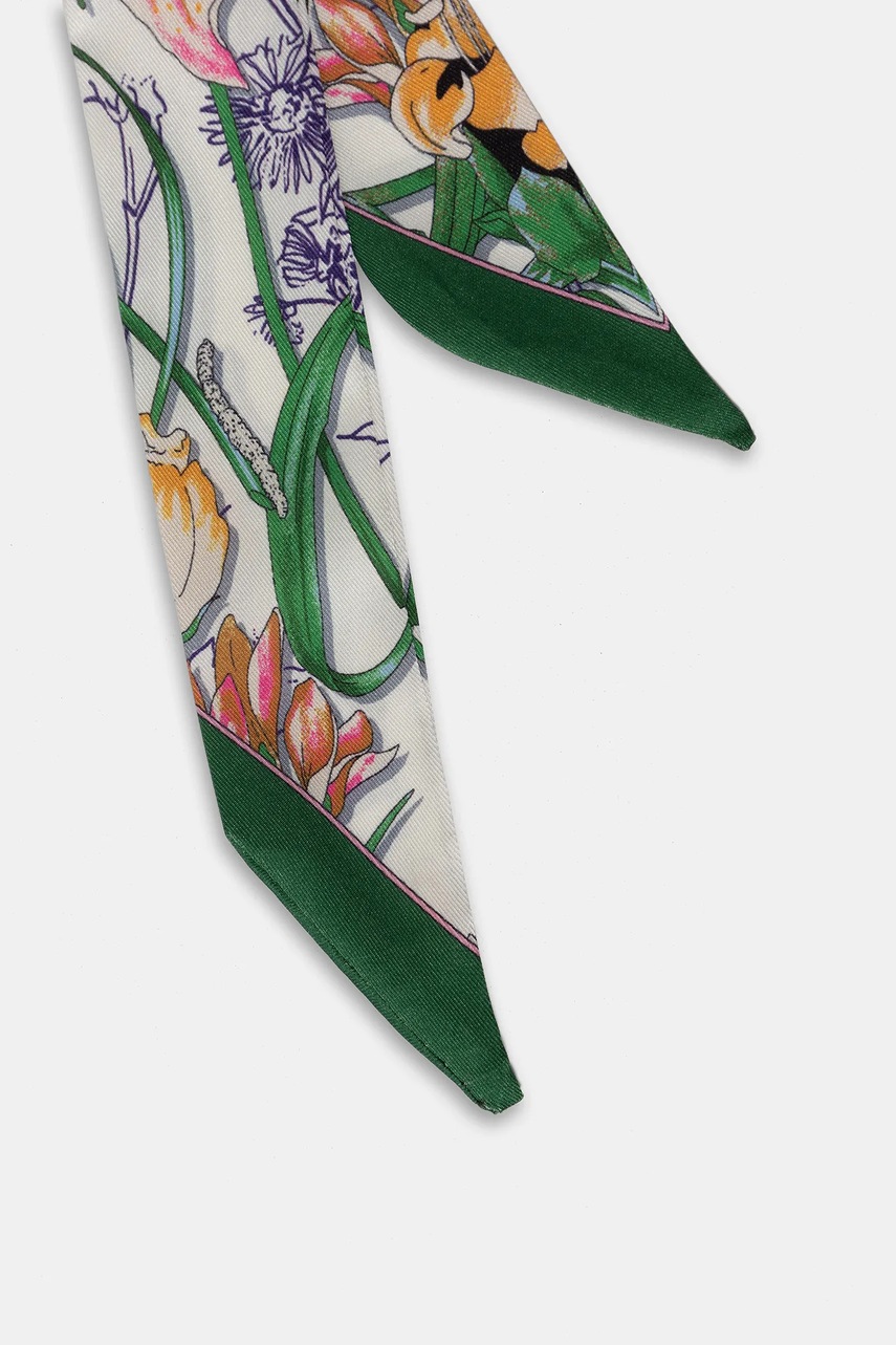 Платок с шёлком Answear.LAB цвет зелёный узор