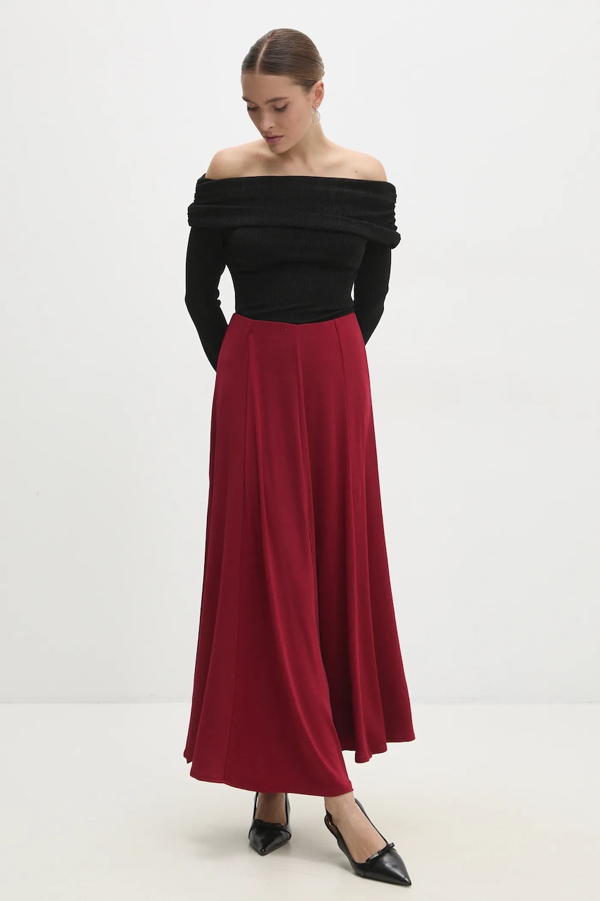 Юбка Answear Lab цвет оранжевый maxi расклешённая Юбка Answear Lab цвет оранжевый maxi расклешённая