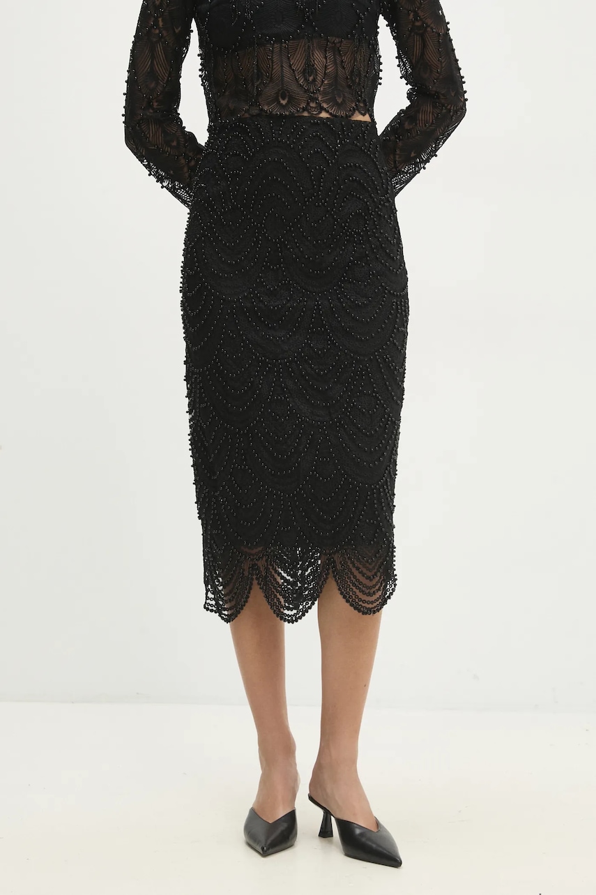 Answear Lab fustă culoarea negru, midi, creion