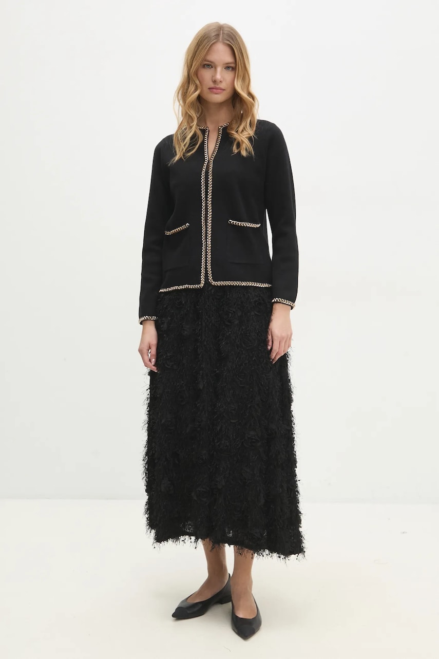 Юбка Answear Lab цвет чёрный maxi расклешённая Юбка Answear Lab цвет чёрный maxi расклешённая
