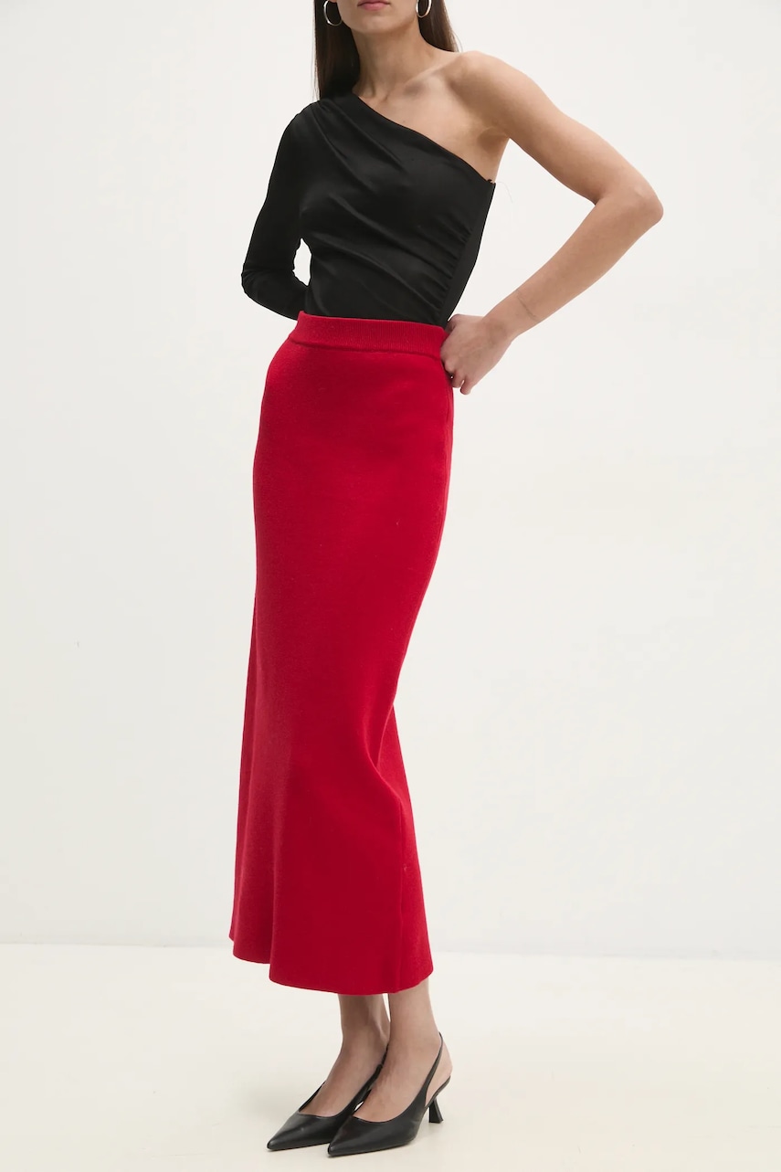 Answear.LAB spódnica kolor czerwony maxi prosta