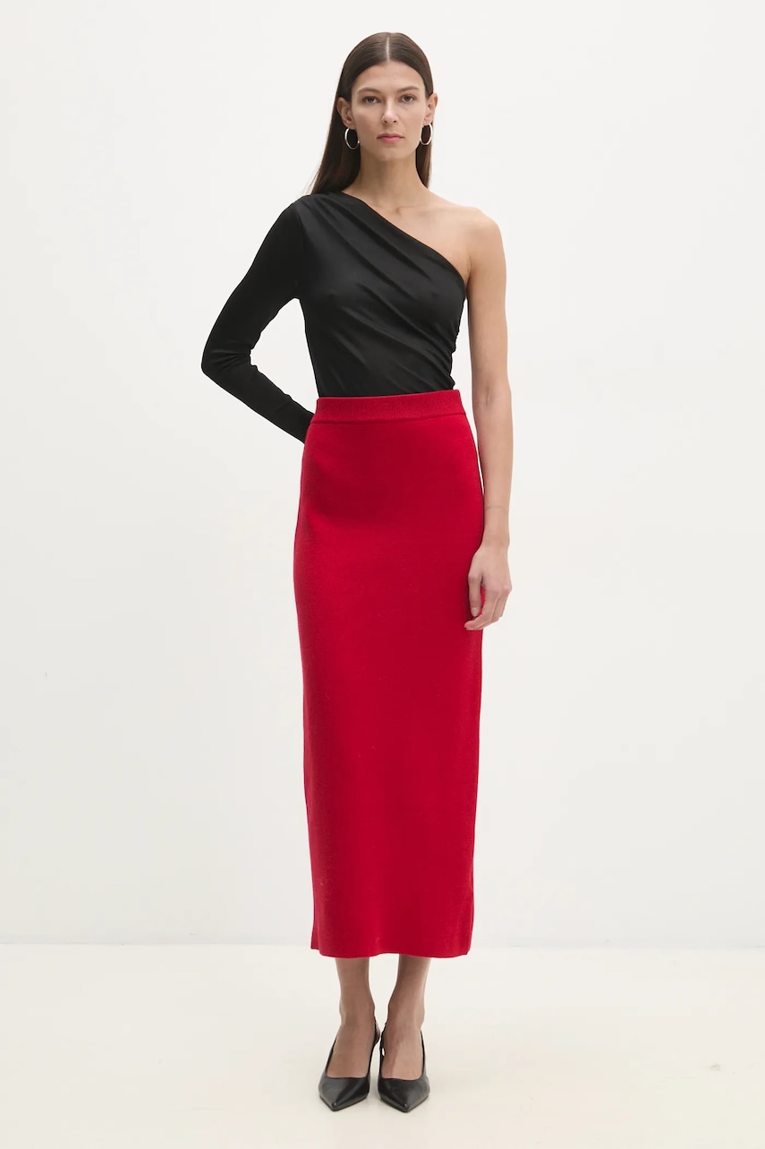 Юбка Answear Lab цвет красный maxi прямая Юбка Answear Lab цвет красный maxi прямая