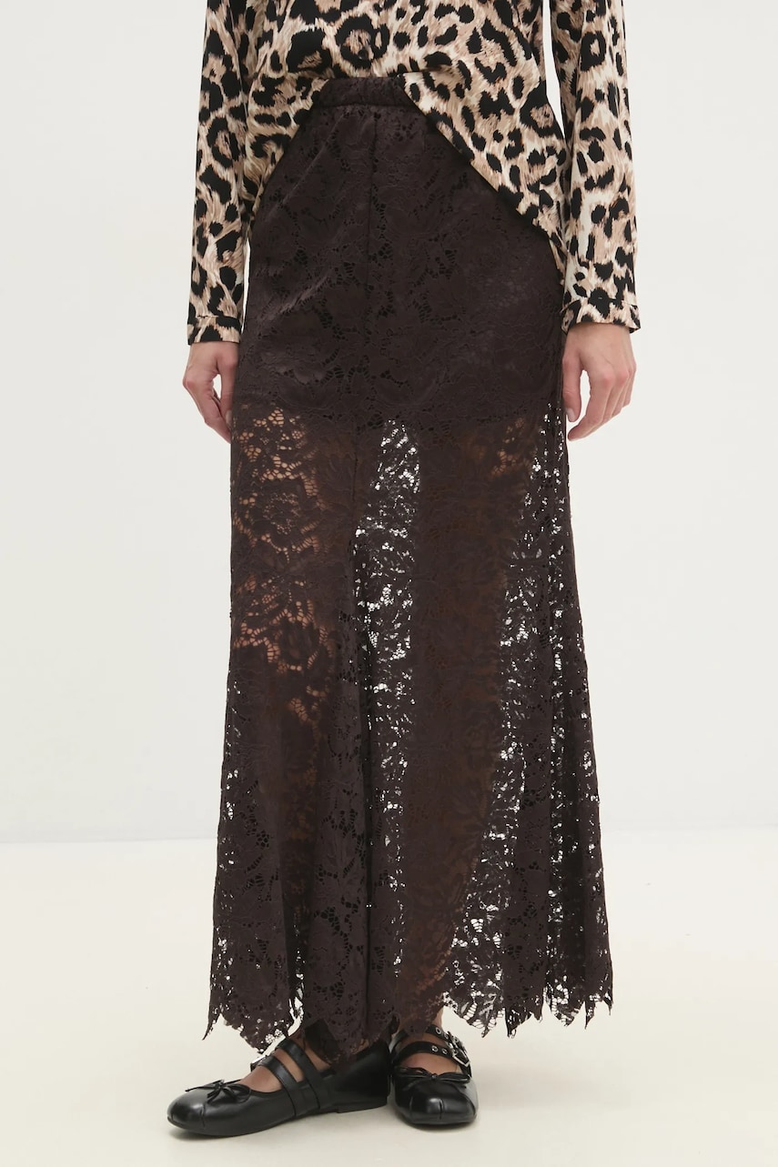 Answear Lab fusta culoarea maro, maxi, evazati Answear Lab fusta culoarea maro, maxi, evazati