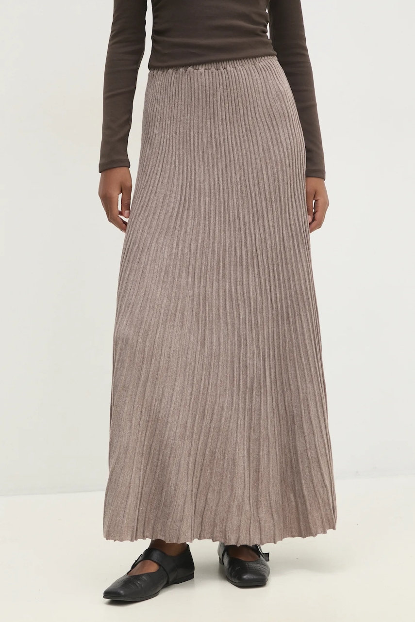 Answear Lab fustă culoarea maro, maxi, evazati