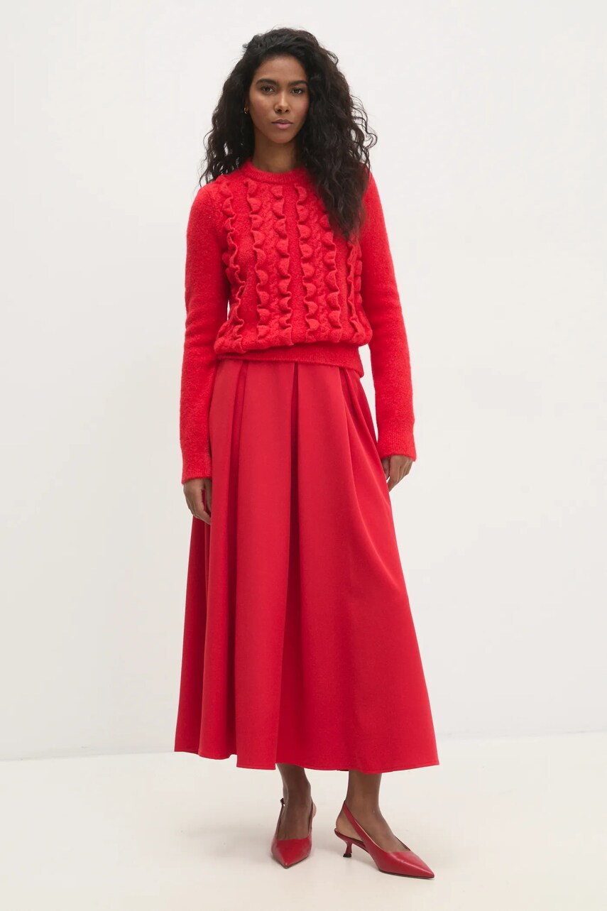 Юбка Answear Lab цвет красный maxi расклешённая Юбка Answear Lab цвет красный maxi расклешённая