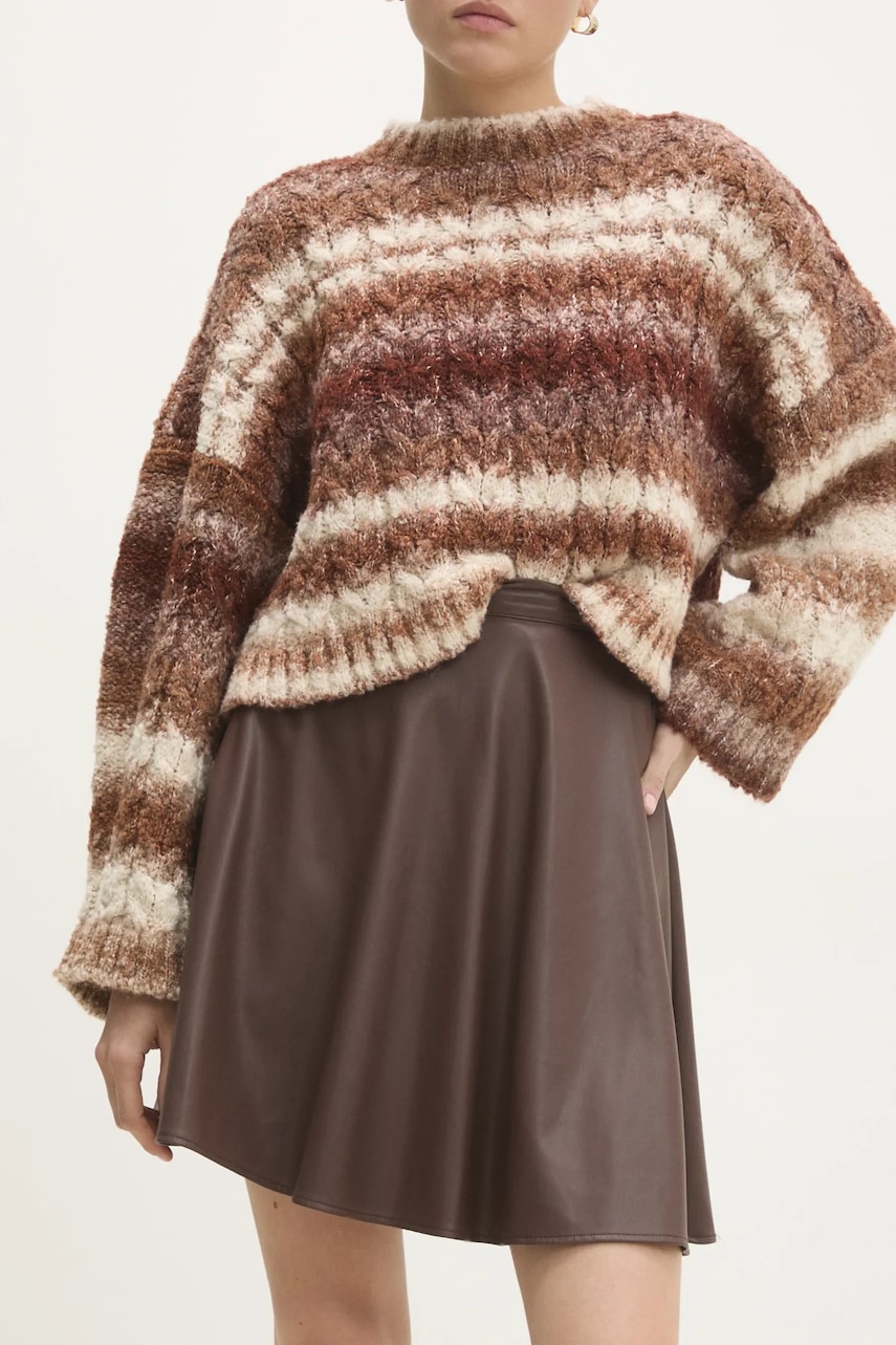 Answear Lab fustă culoarea maro, mini, evazati