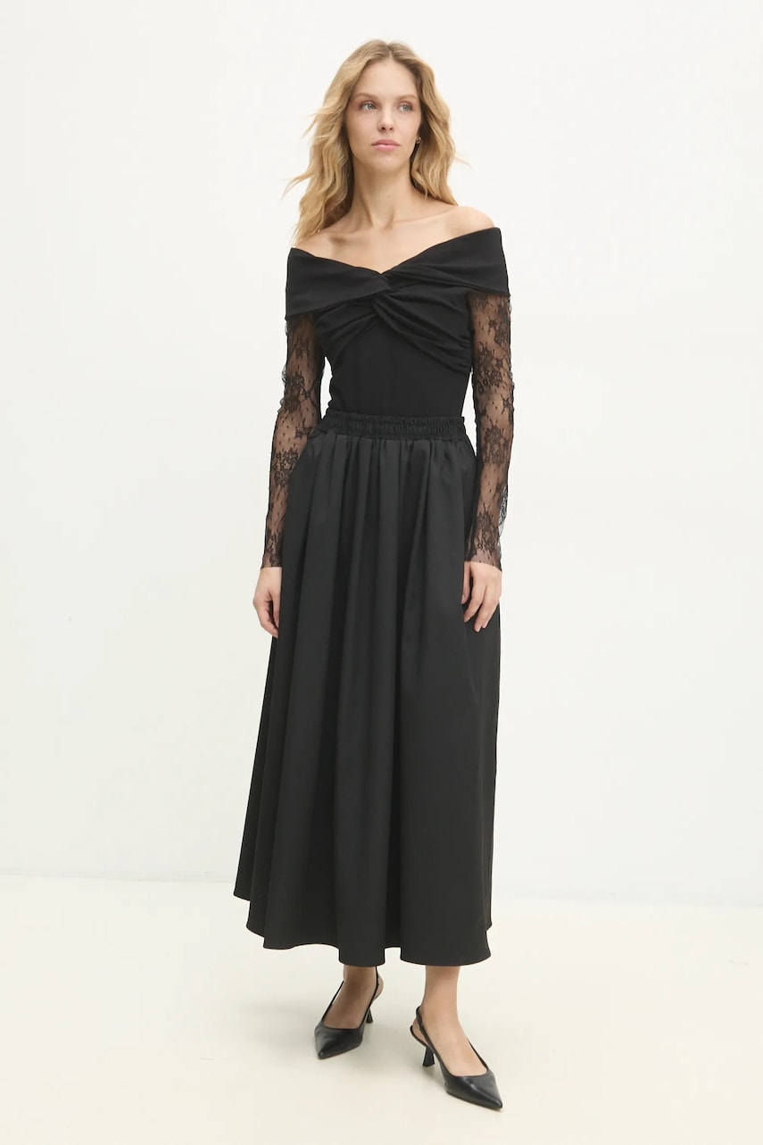 Юбка Answear Lab цвет чёрный maxi расклешённая Юбка Answear Lab цвет чёрный maxi расклешённая