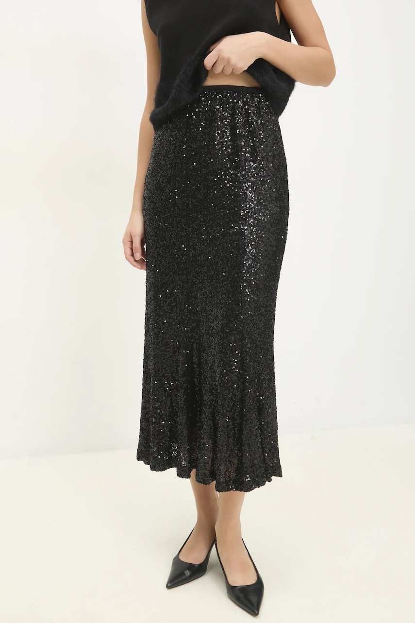 Answear Lab fustă culoarea negru, midi, evazati