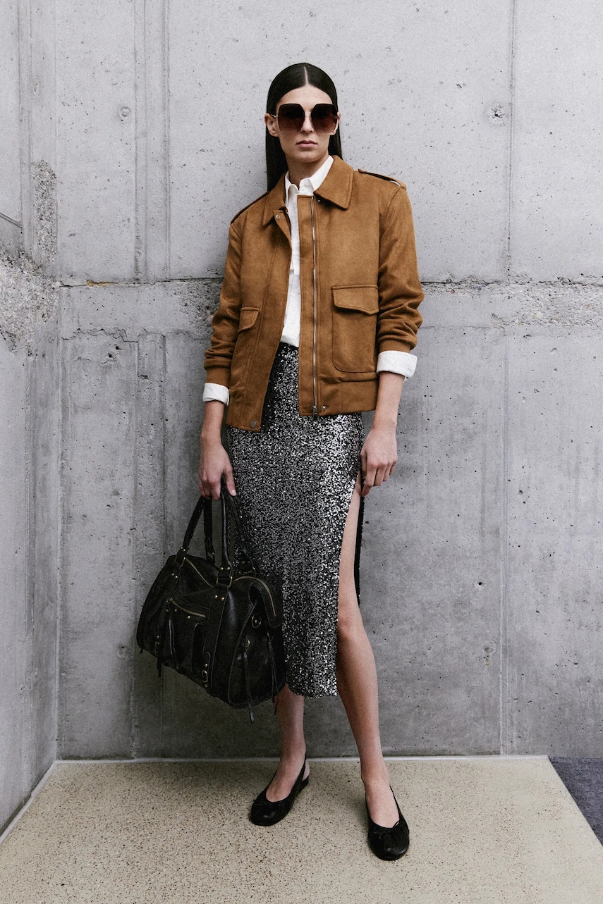 Answear Lab fustă culoarea argintiu, midi, creion