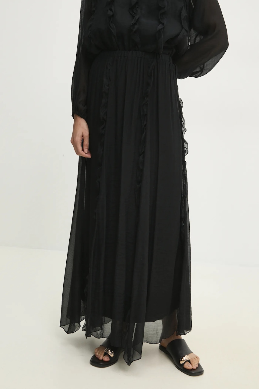 Answear Lab fustă culoarea negru, maxi, evazati