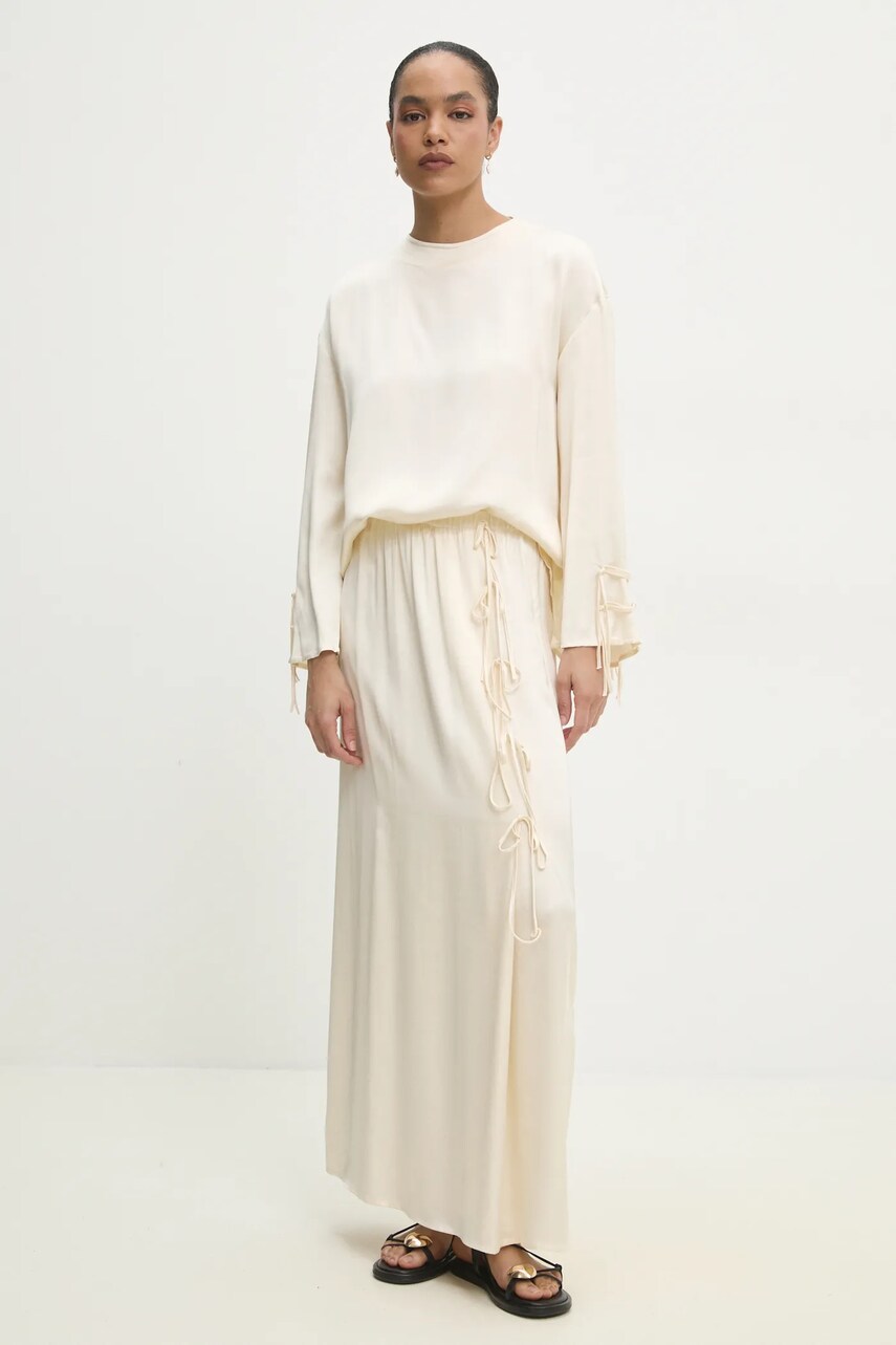 Answear Lab fustă culoarea bej, maxi, evazati