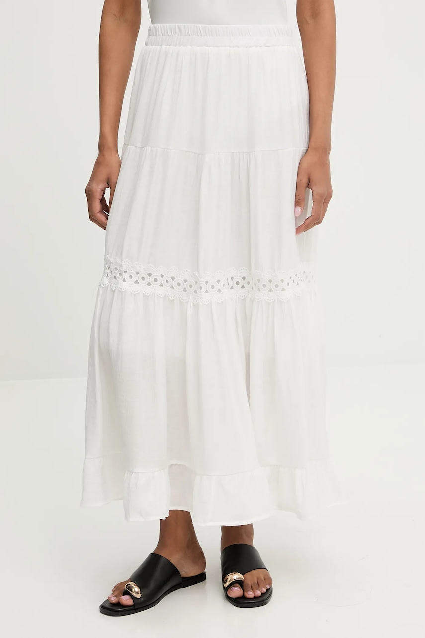 Answear Lab fustă culoarea alb, maxi, evazati