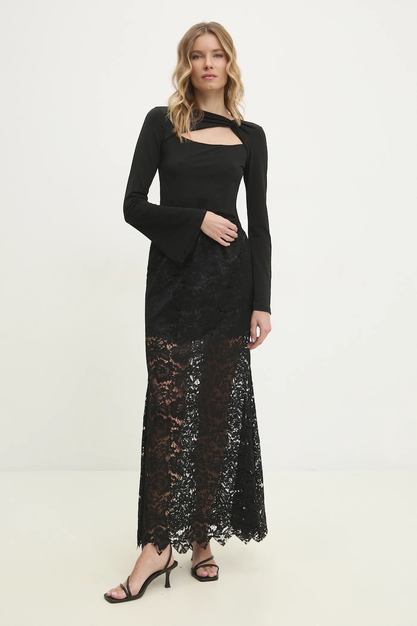 Юбка Answear Lab цвет чёрный maxi расклешённая Юбка Answear Lab цвет чёрный maxi расклешённая