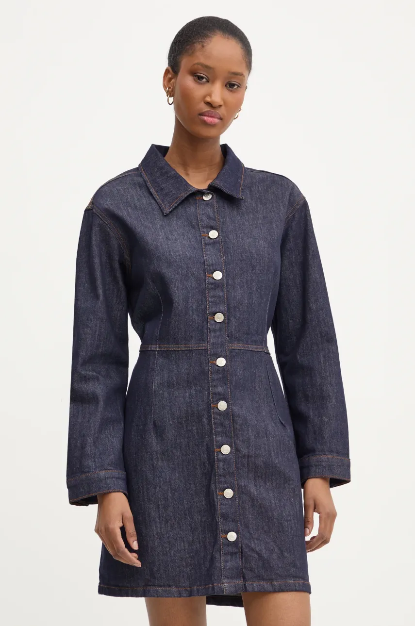 Answear Lab rochie culoarea bleumarin, mini, dreaptă