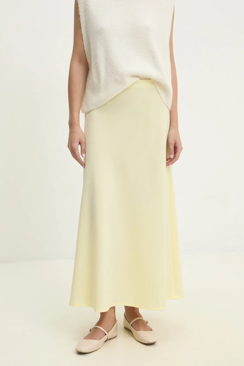 Answear Lab fusta culoarea galben, maxi, evazati Answear Lab fusta culoarea galben, maxi, evazati