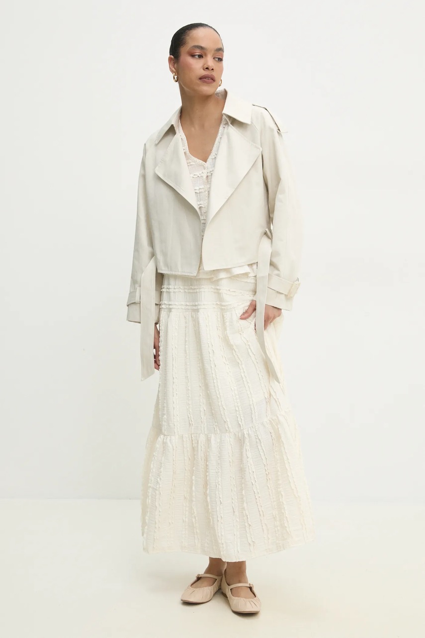 Answear Lab fustă culoarea bej, maxi, evazati