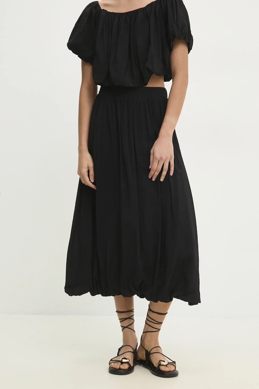 Answear Lab fustă culoarea negru, midi, evazati