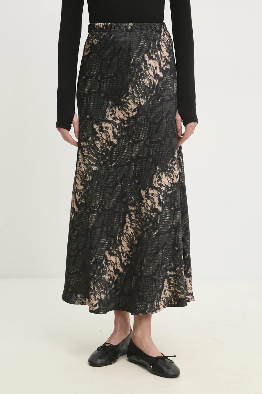 Answear Lab fusta culoarea verde, maxi, evazati