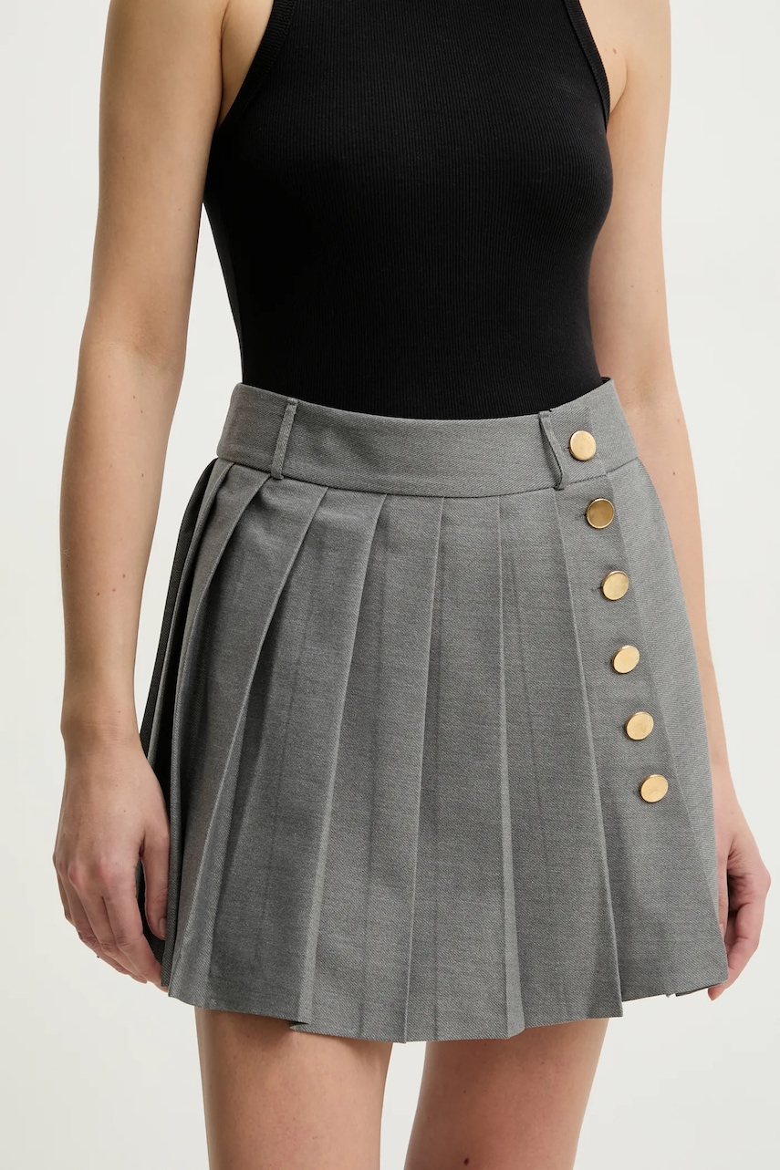 Answear Lab fustă culoarea gri, mini, evazati
