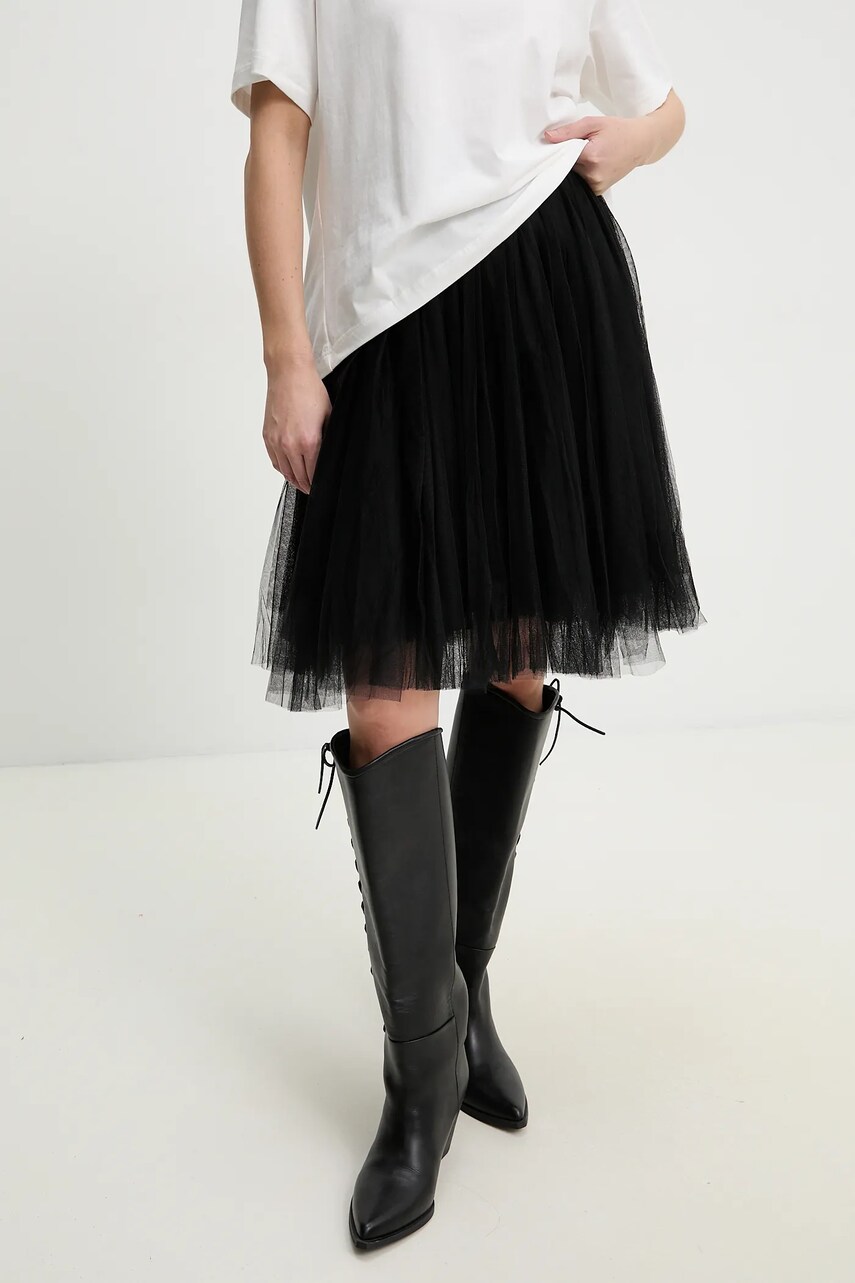Answear Lab fusta culoarea negru, midi, evazati