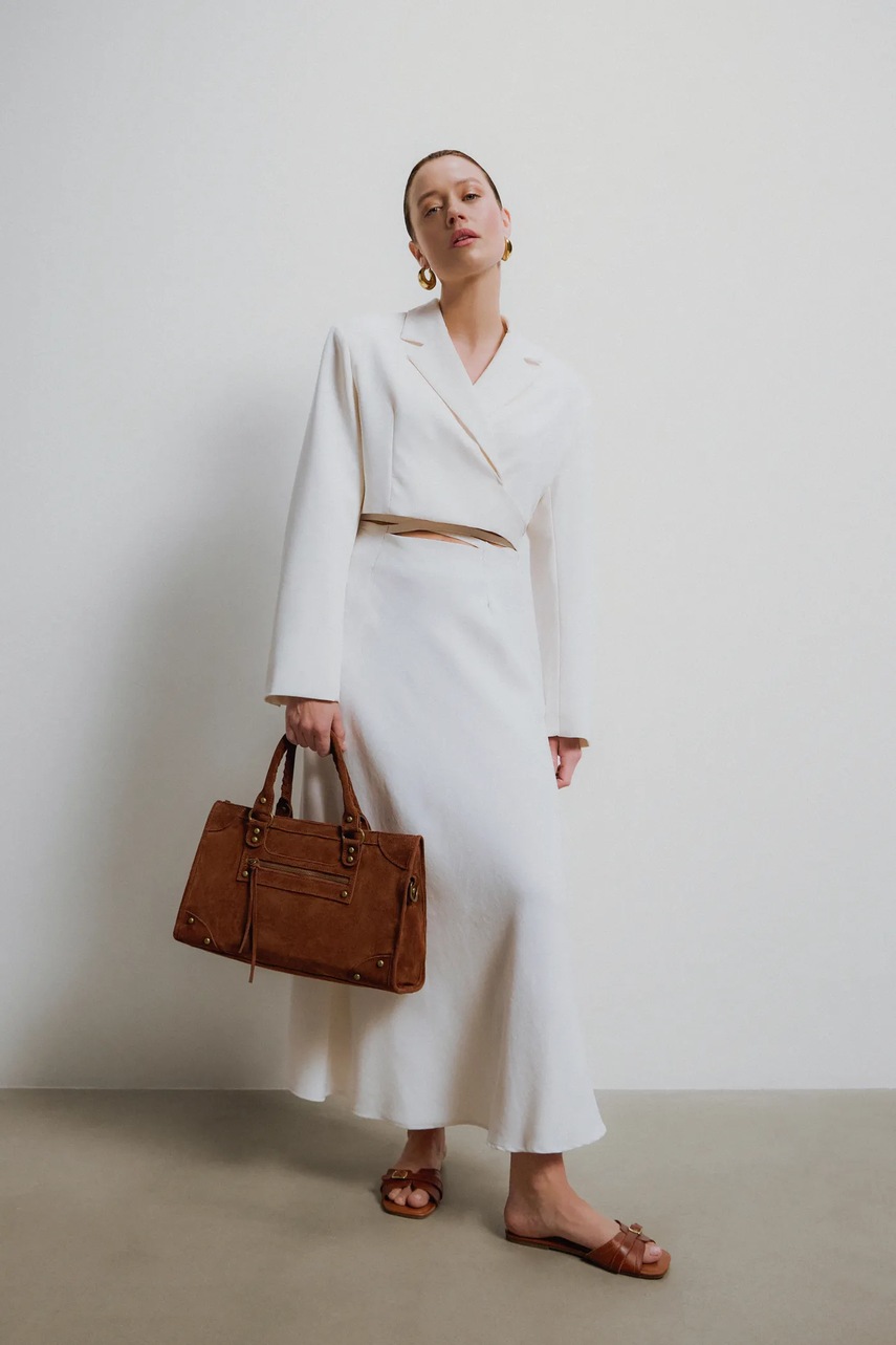 Answear Lab fustă culoarea alb, maxi, evazati