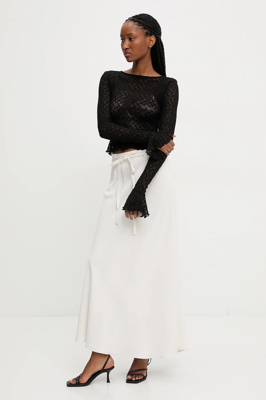 Юбка Answear Lab цвет белый maxi расклешённая Юбка Answear Lab цвет белый maxi расклешённая
