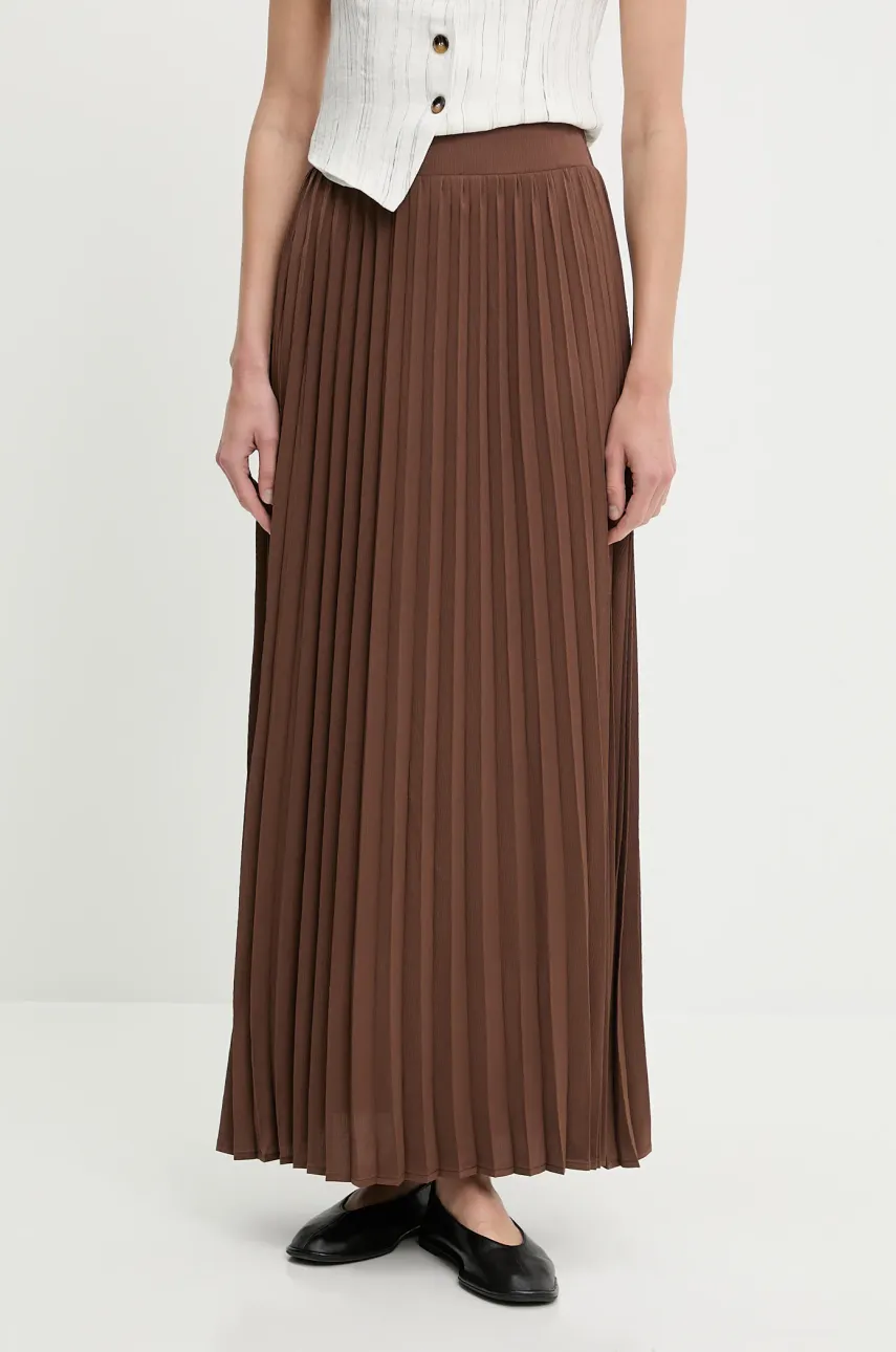 Answear Lab fustă culoarea maro, maxi, evazati