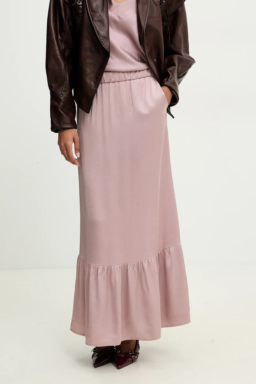 Answear Lab fustă culoarea roz, maxi, evazati