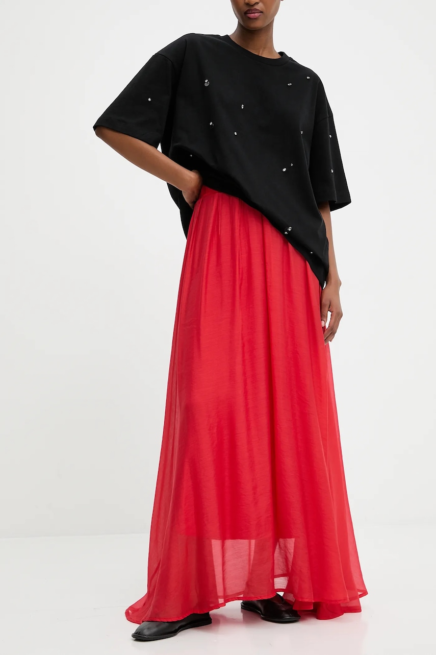 Answear Lab fusta culoarea roz, maxi, evazati