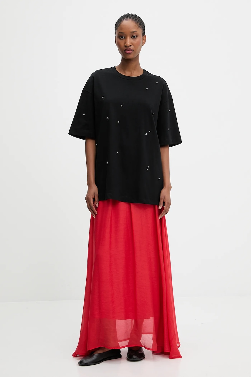 Юбка Answear Lab цвет розовый maxi расклешённая Юбка Answear Lab цвет розовый maxi расклешённая