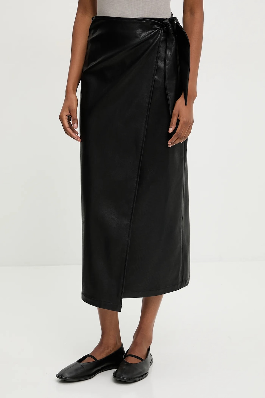 Answear Lab fustă culoarea negru, midi, drept