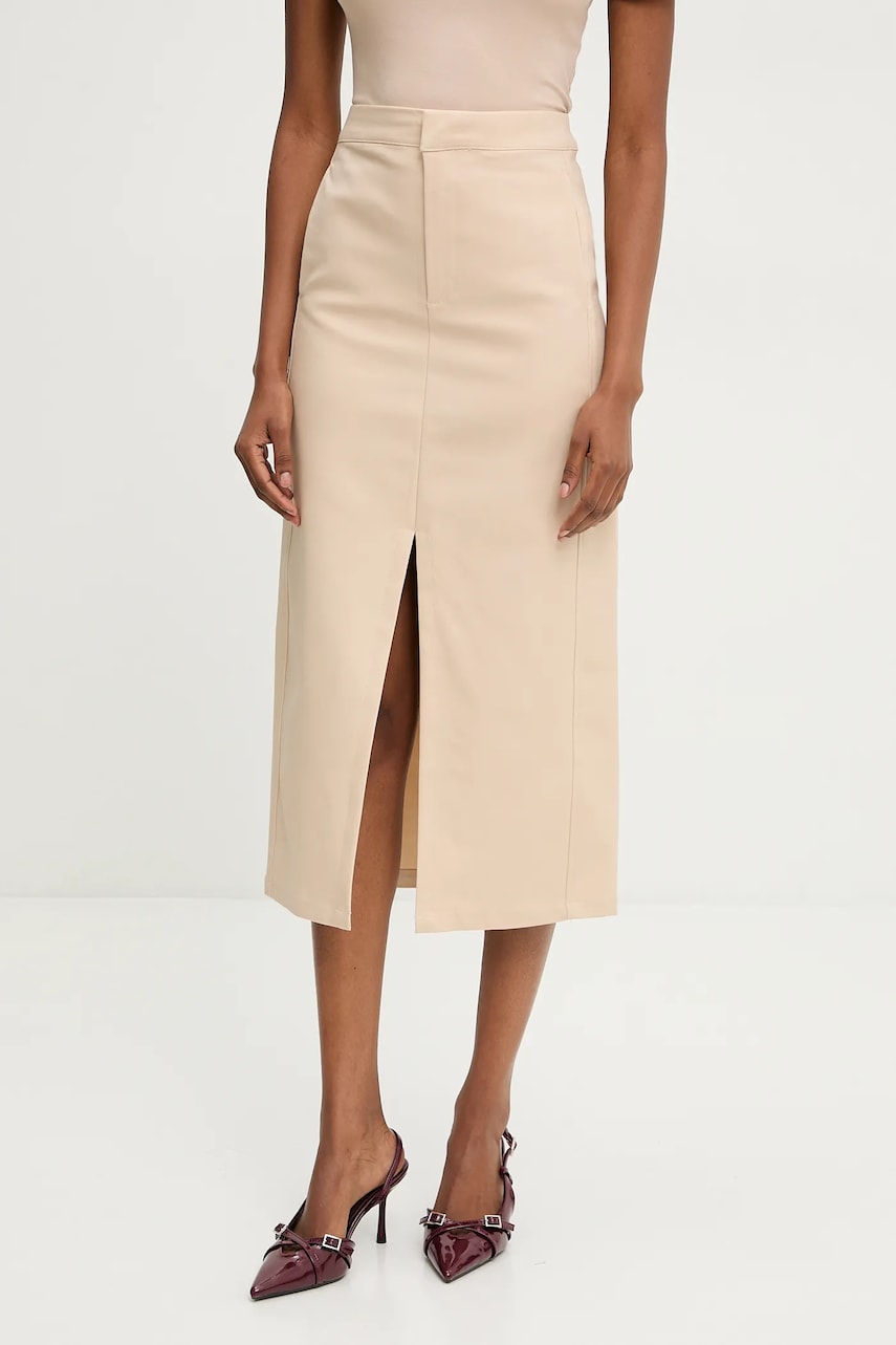 Answear Lab fustă culoarea bej, midi, creion