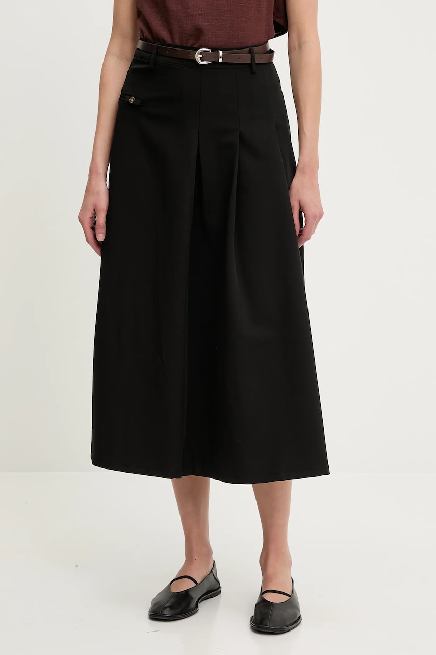 Answear Lab fustă culoarea negru, midi, evazati