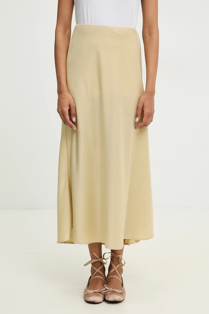 Answear Lab fustă culoarea galben, maxi, evazati