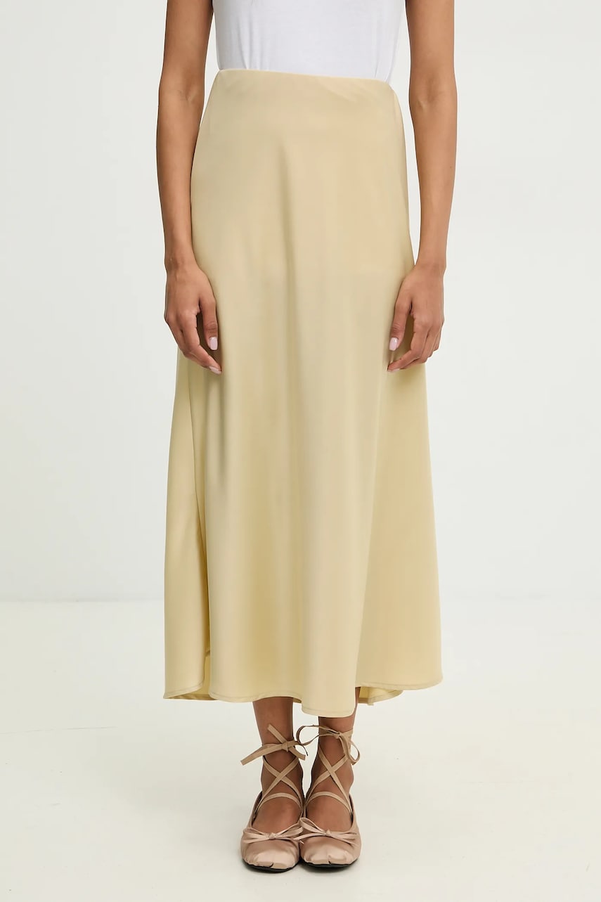 Answear Lab fusta culoarea galben, maxi, evazati Answear Lab fusta culoarea galben, maxi, evazati