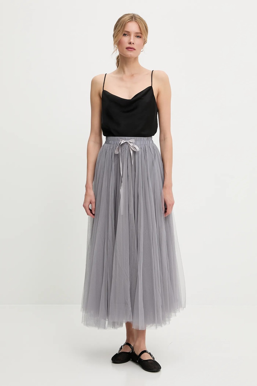 Юбка Answear.LAB цвет серый maxi расклешённая