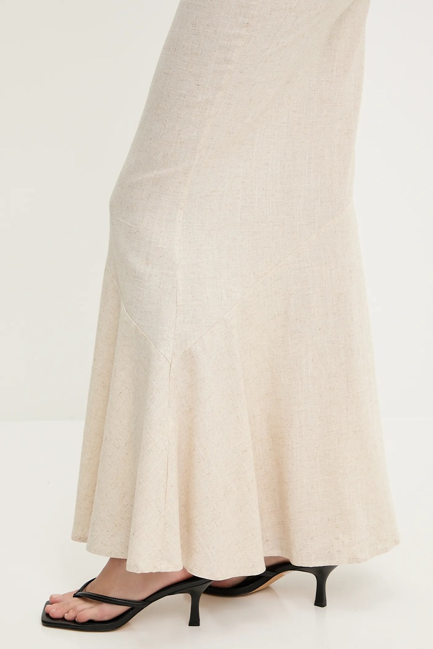 Λινή φούστα Answear.LAB χρώμα: μπεζ φωτογραφία