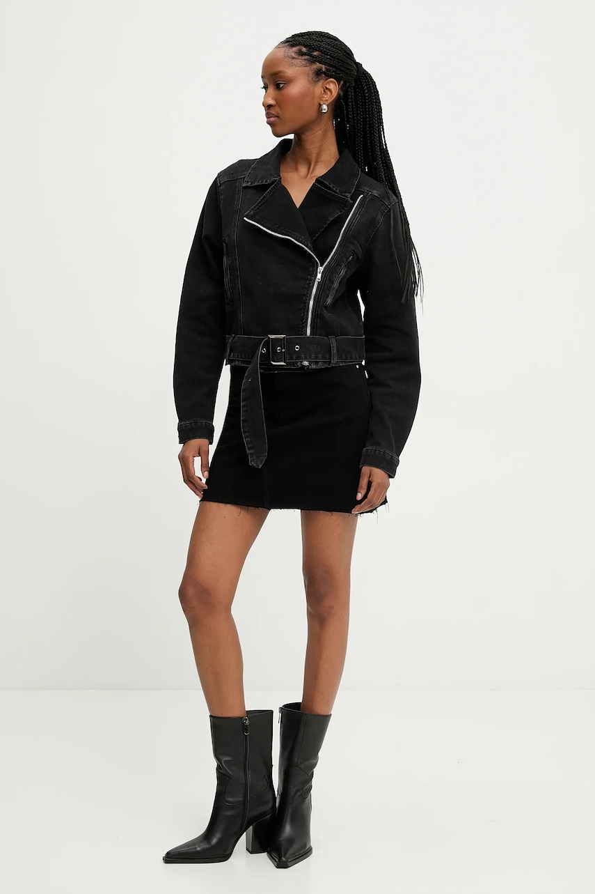 Джинсовая юбка Answear Lab цвет чёрный mini прямая Джинсовая юбка Answear Lab цвет чёрный mini прямая