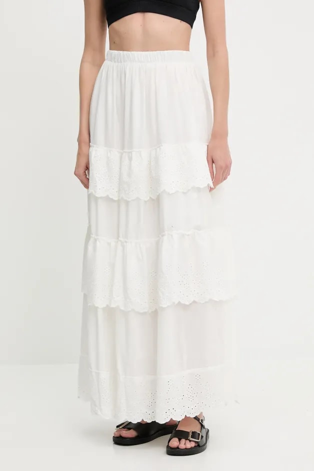 Answear Lab fustă culoarea alb, maxi, evazati