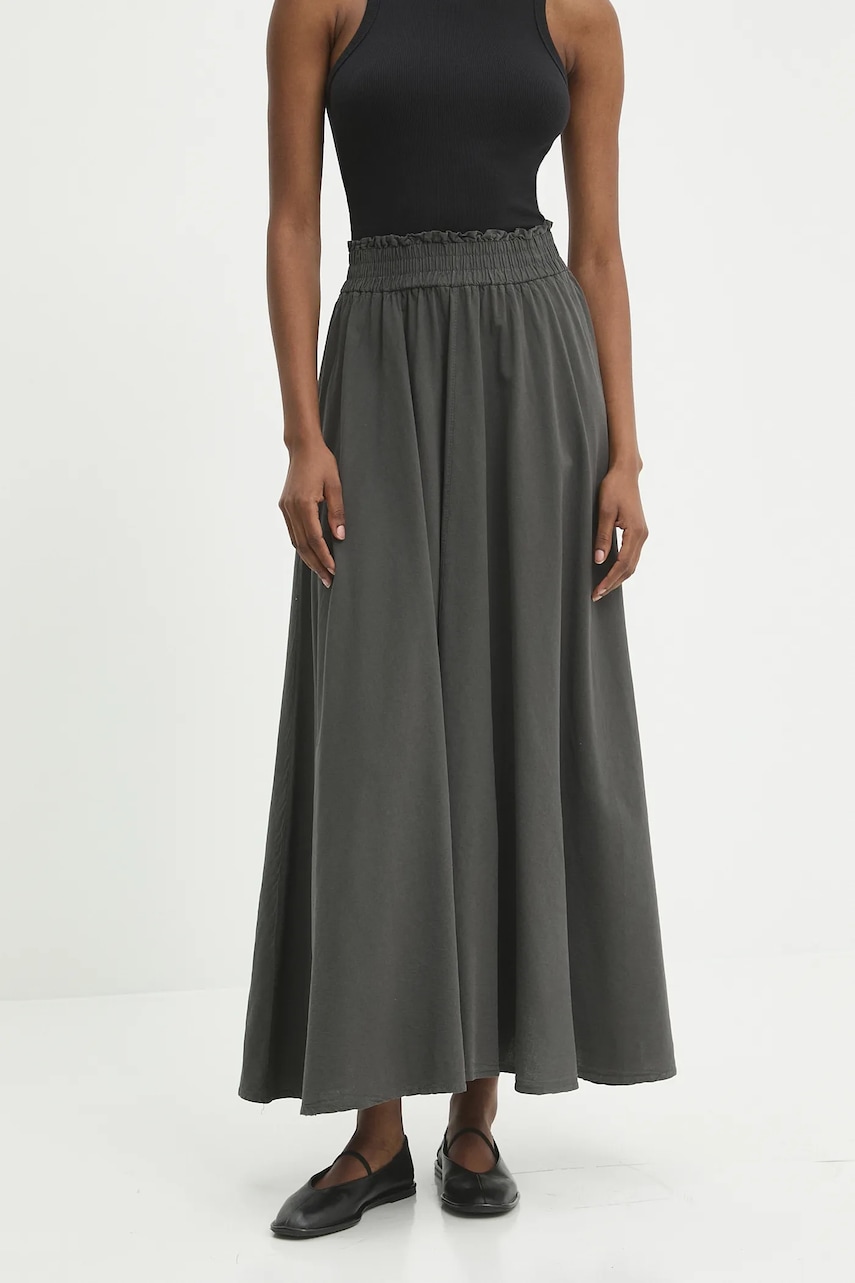 Answear Lab fusta din bumbac culoarea gri, maxi, evazati