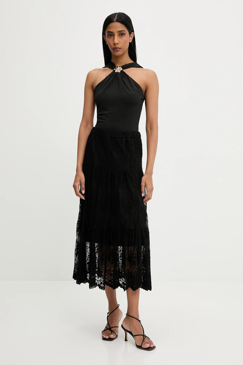 Юбка Answear.LAB цвет чёрный midi расклешённая