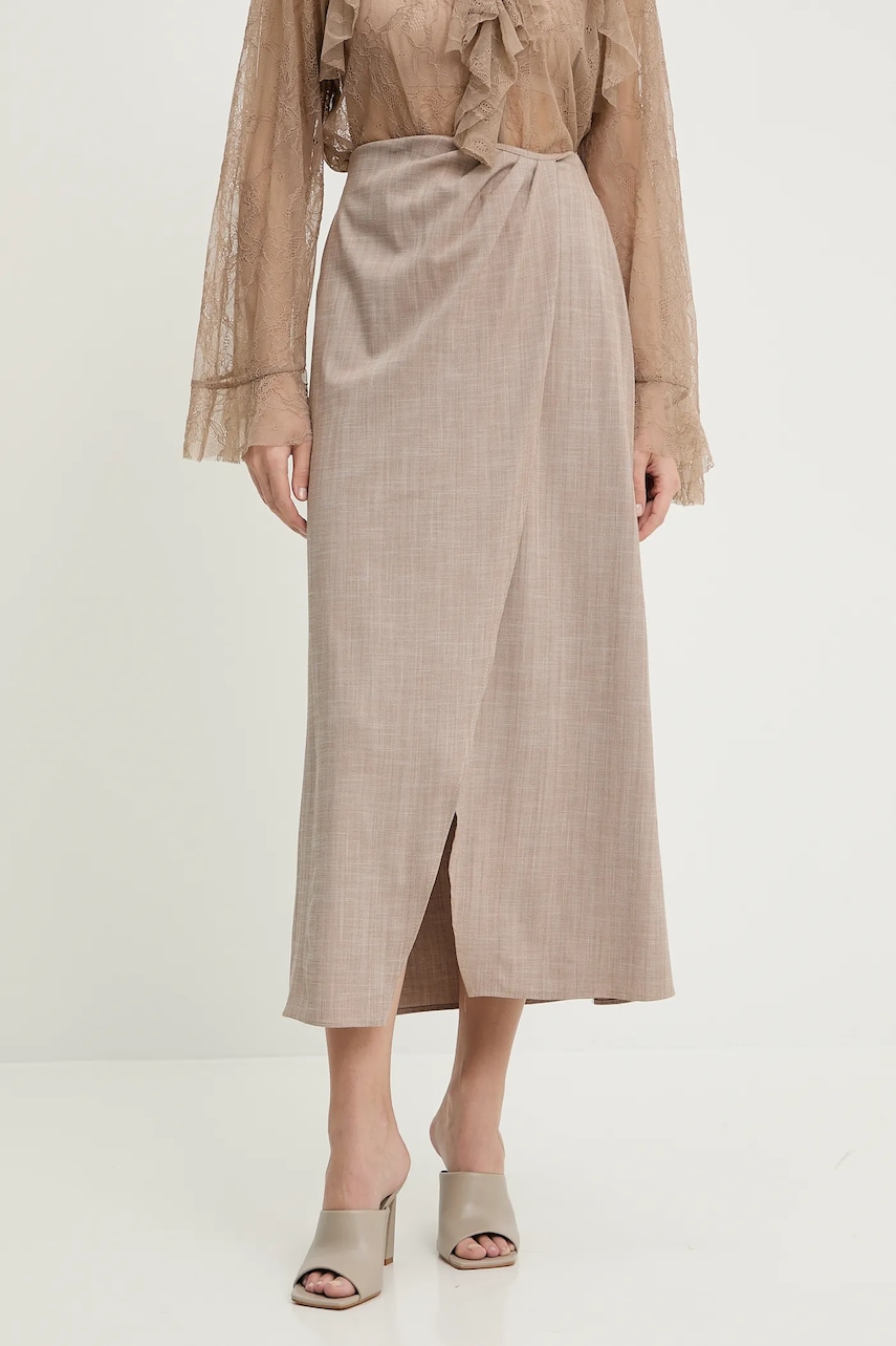 Answear Lab fusta culoarea bej, maxi, drept