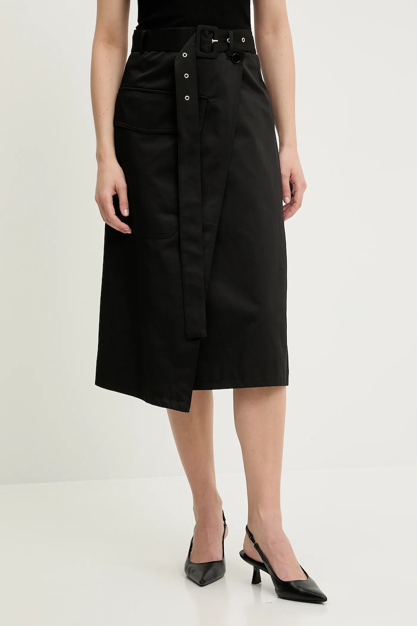 Answear Lab fustă culoarea negru, midi, evazati