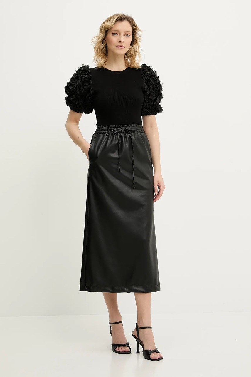 Юбка Answear.LAB цвет чёрный maxi расклешённая