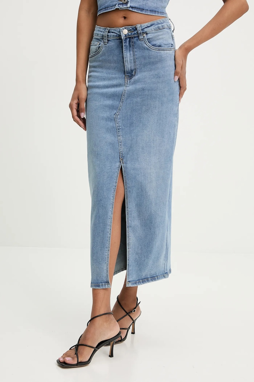 Answear Lab fustă din denim midi, drept