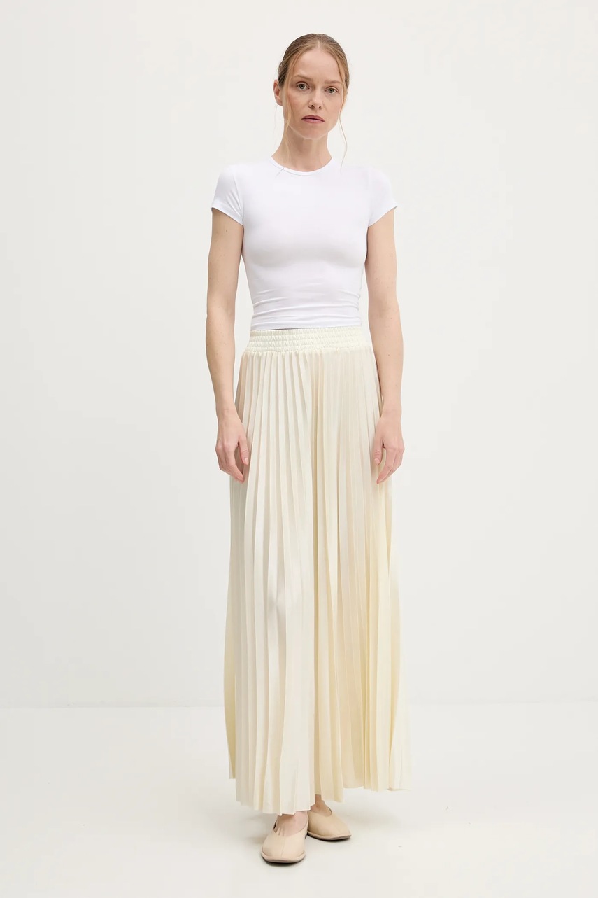 Юбка Answear.LAB цвет бежевый maxi расклешённая