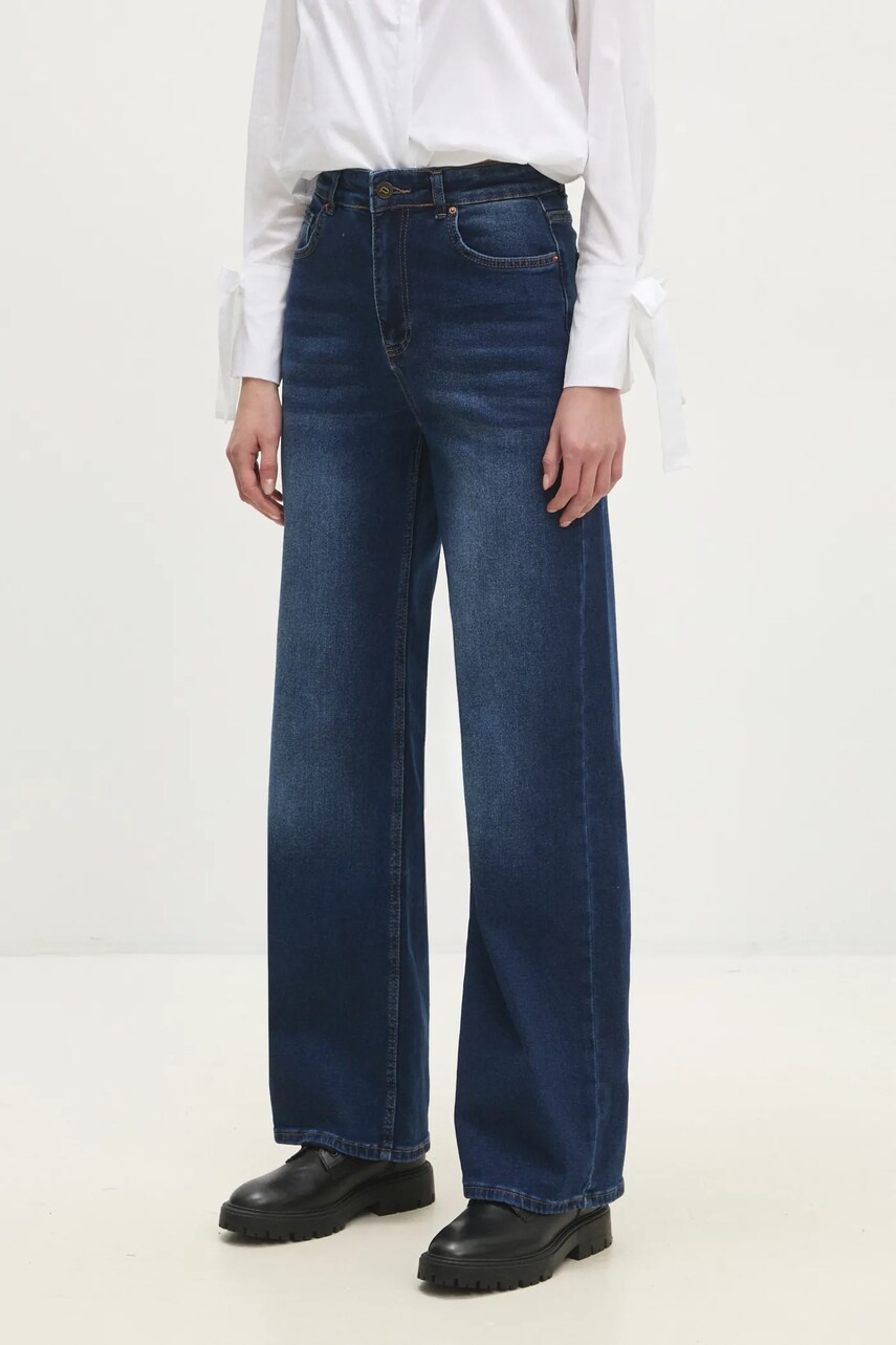 Answear Lab jeans femei, culoarea albastru marin