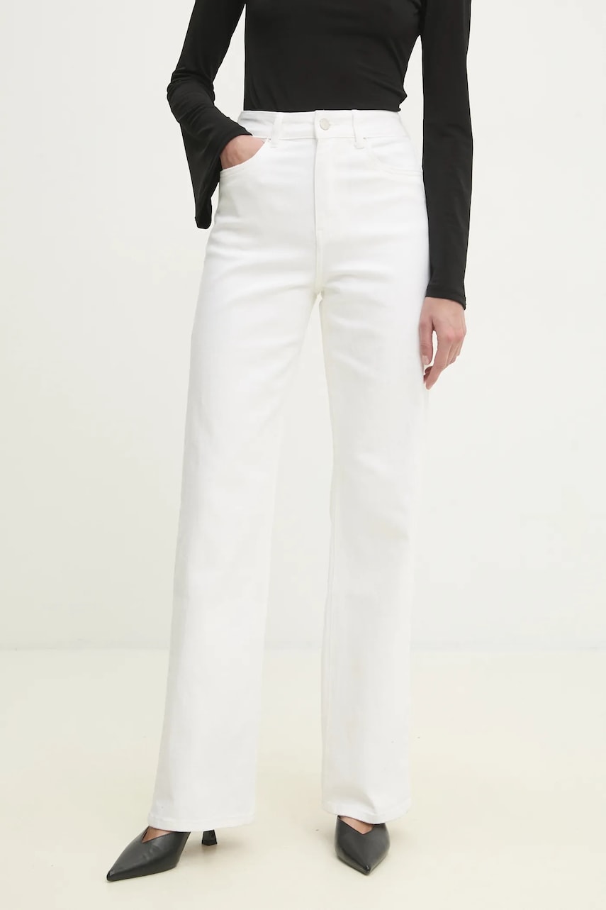 Answear Lab jeansi femei, culoarea alb