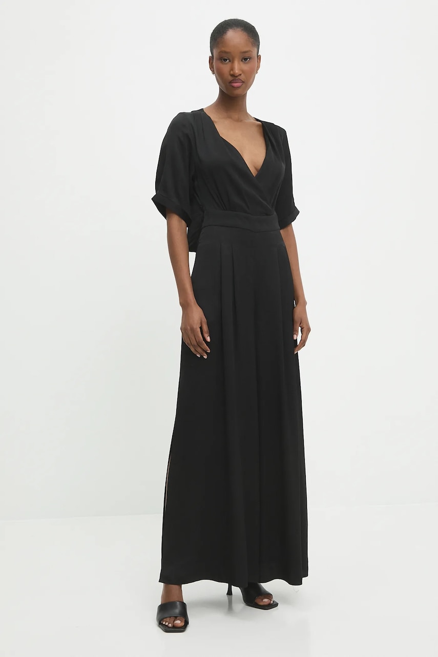 Answear Lab salopeta culoarea negru, cu decolteu in v